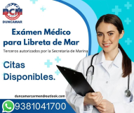 Citas disponibles Examen Médico para libreta de Mar A o D